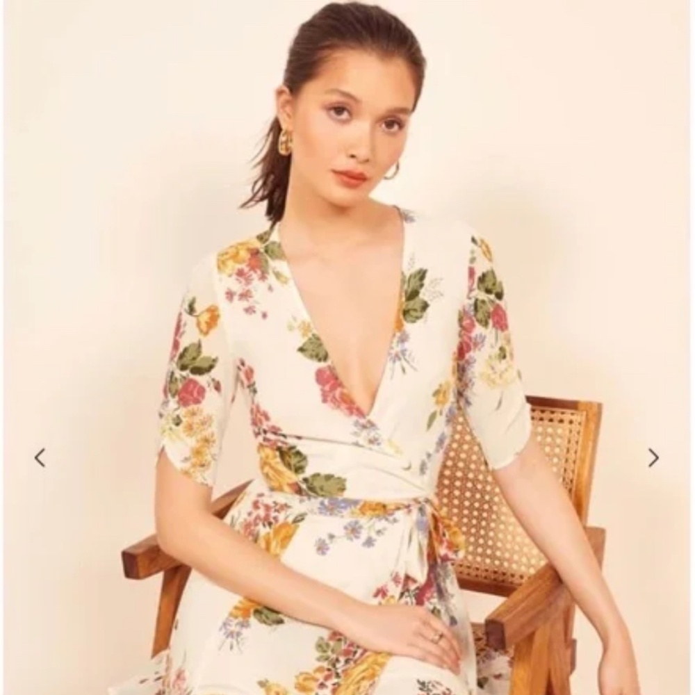 NWT Reformation Floral Wrap Mini Dress XS